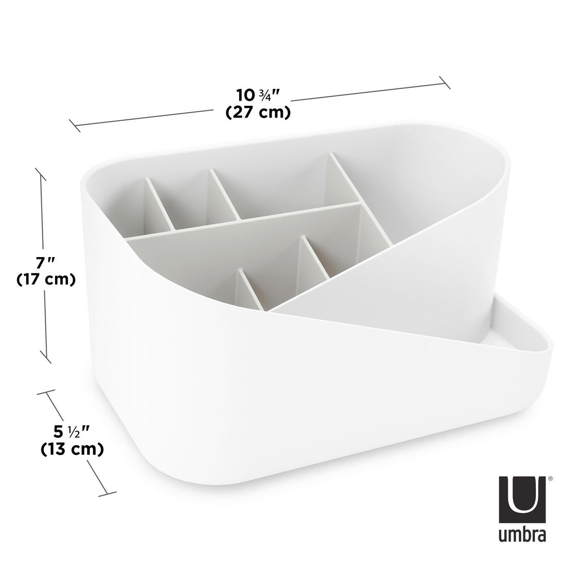 KOSMETIK-ORGANIZER  - Weiß/Grau, Design, Kunststoff (27/17/13cm) - Umbra