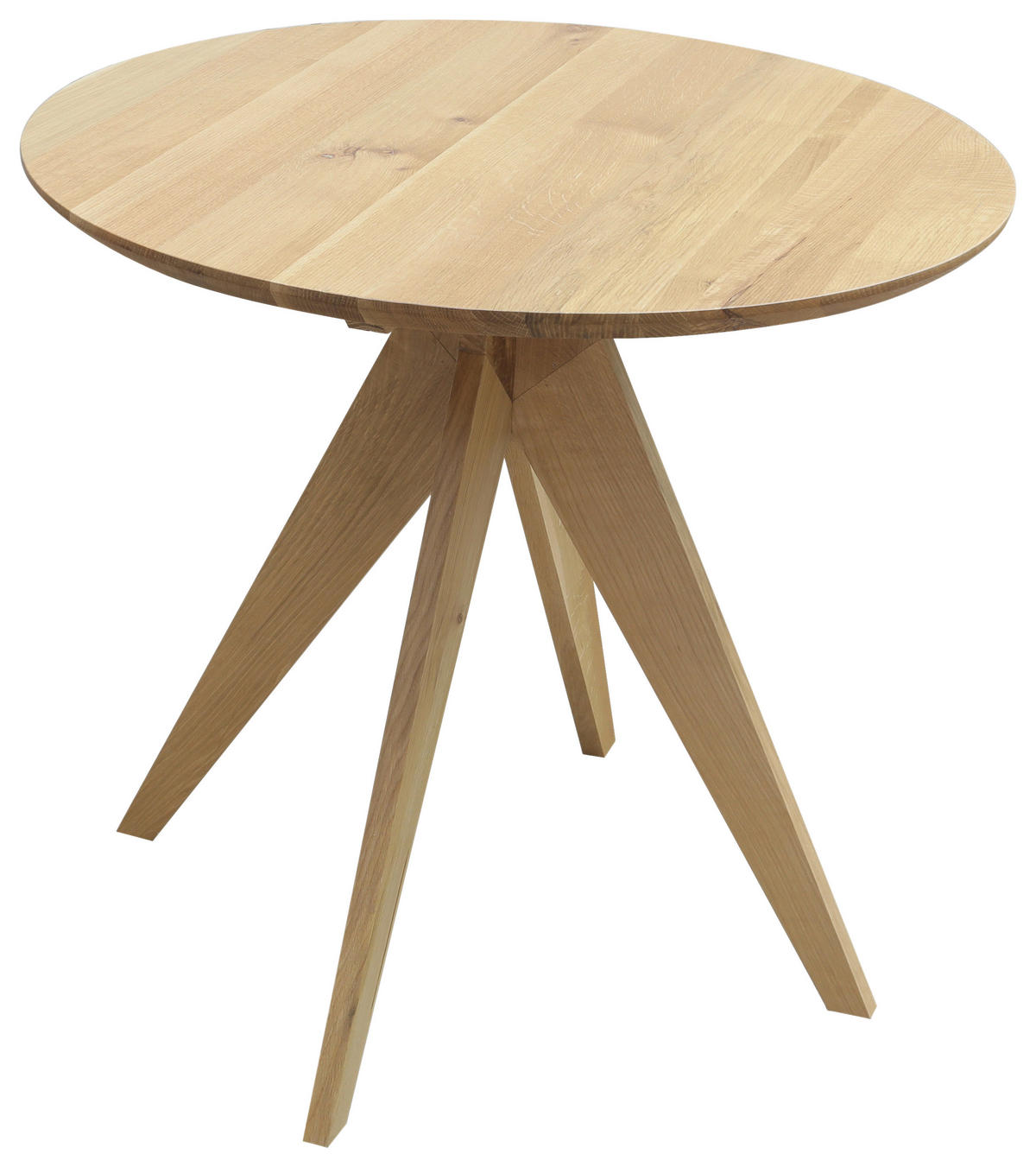 ESSTISCH 80/80/75 cm Echtholz  Holz rund Eichefarben  - Eichefarben, KONVENTIONELL, Holz (80/80/75cm) - Linea Natura