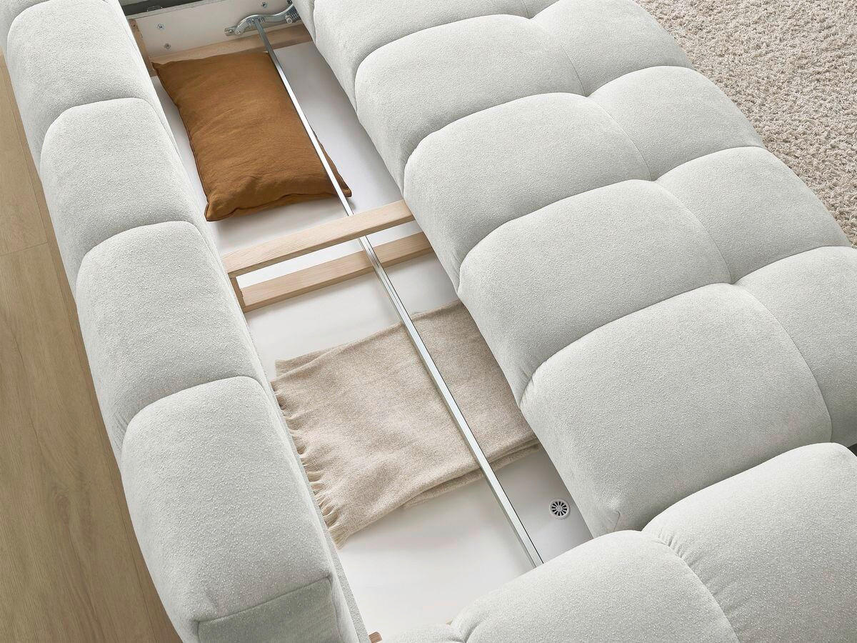 SCHLAFSOFA EVEREST  mit Rücken echt, Armteil links, Armteil rechts Struktur Hellgrau  - Hellgrau/Schwarz, MODERN, Kunststoff/Textil (278/90/115cm)