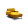 SESSELSET Samt Armteilverstellung    - Gelb/Schwarz, Design, Textil/Metall (114-142/85/86-94cm) - SENSOO