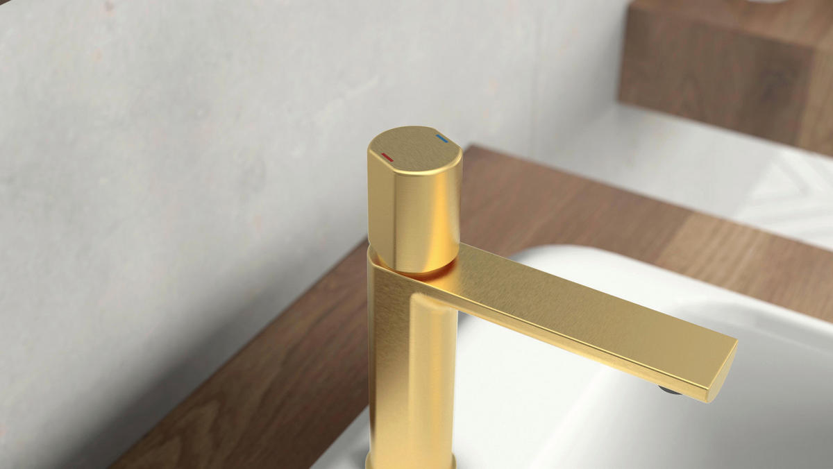 WASCHTISCHARMATUR 33617  - Goldfarben, Basics, Metall (5/20/17,3cm) - Schütte
