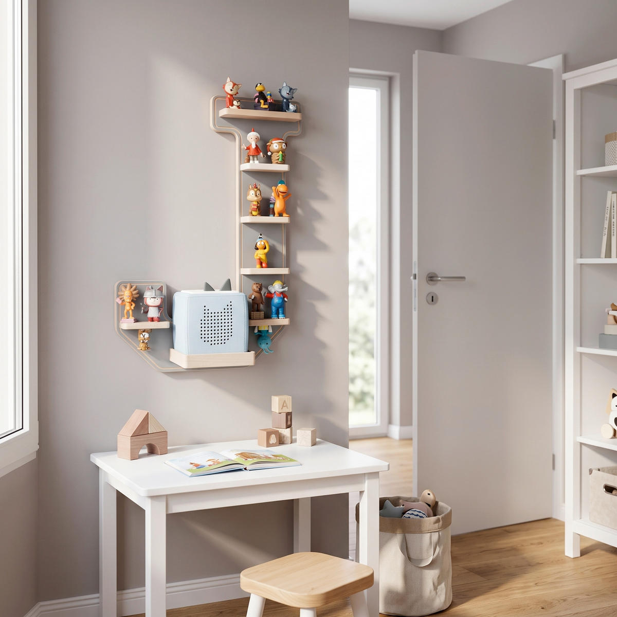 KINDERREGAL  - Grau, Modern, Holzwerkstoff (37/54/19cm) - Livetastic