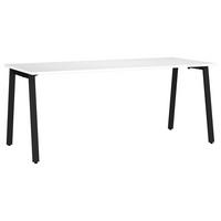 SCHREIBTISCH 180/80/75 cm  in Schwarz, Weiß  - Schwarz/Weiß, MODERN, Holzwerkstoff/Metall (180/80/75cm) - Novel