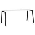 SCHREIBTISCH 180/80/75 cm  in Schwarz, Weiß  - Schwarz/Weiß, MODERN, Holzwerkstoff/Metall (180/80/75cm) - Novel