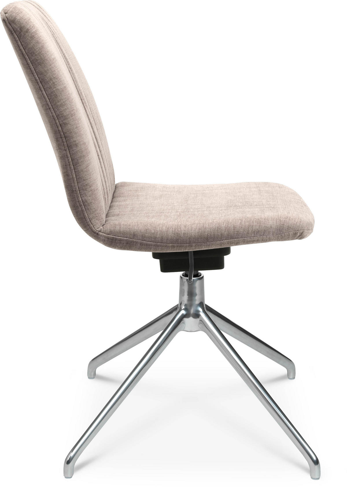 STUHL  in Stahl Velours  - Ecru/Alufarben, Design, Textil/Metall (46/81,5-84,5/55cm) - Johann Jakob