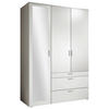 DREHTÜRENSCHRANK in Weiss  - Weiss/Alufarben, Modern, Glas/Holzwerkstoff (135/195/56cm) - Livetastic