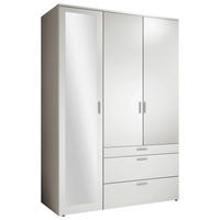 DREHTÜRENSCHRANK  in Weiß  - Alufarben/Weiß, MODERN, Glas/Holzwerkstoff (135/195/56cm) - Livetastic