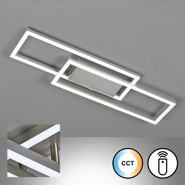 LED-DECKENLEUCHTE Seth 70/19/4,5 cm   - Alufarben, Design, Metall (70/19/4,5cm) - Fischer & Honsel