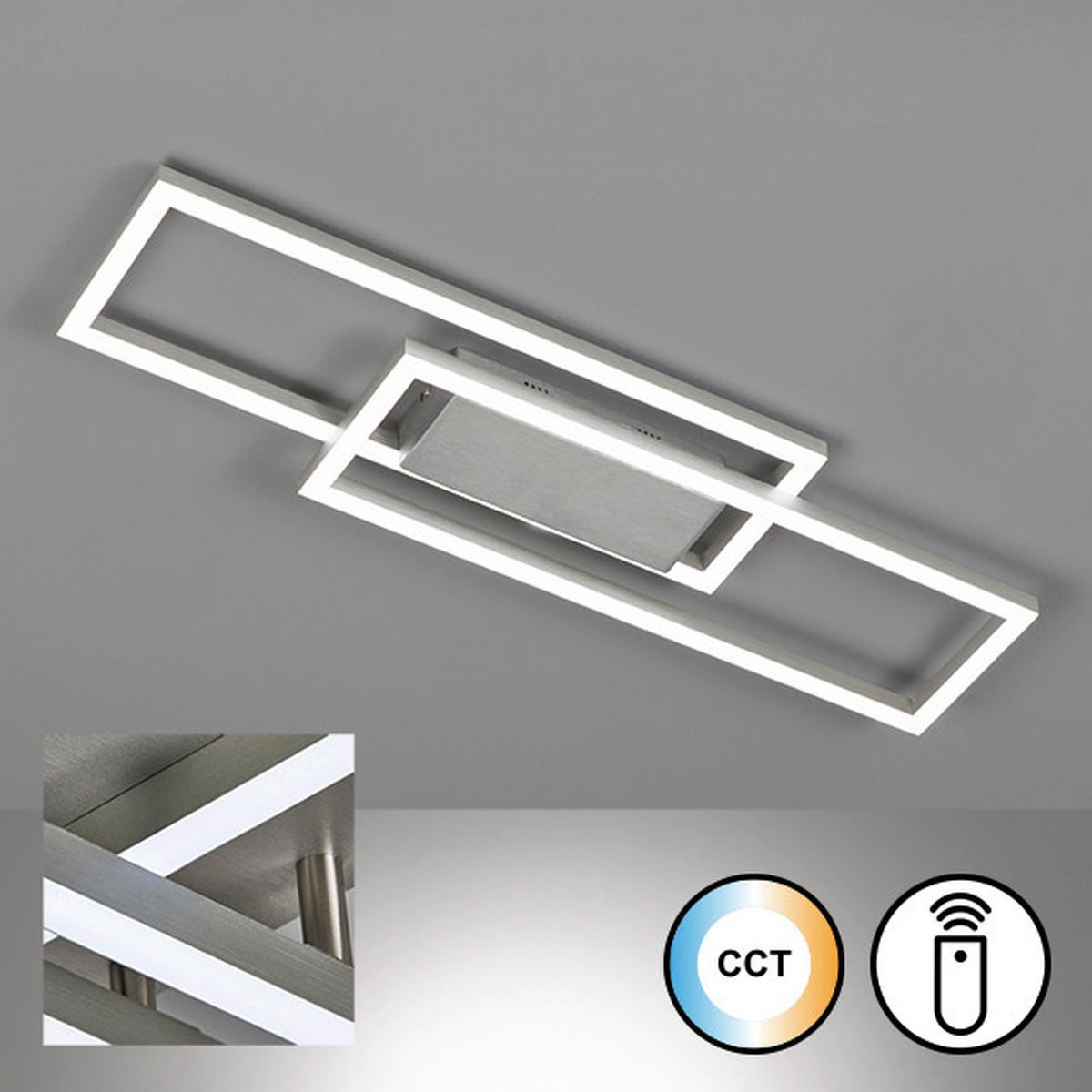 LED-DECKENLEUCHTE Seth 70/19/4,5 cm   - Alufarben, Design, Metall (70/19/4,5cm) - Fischer & Honsel