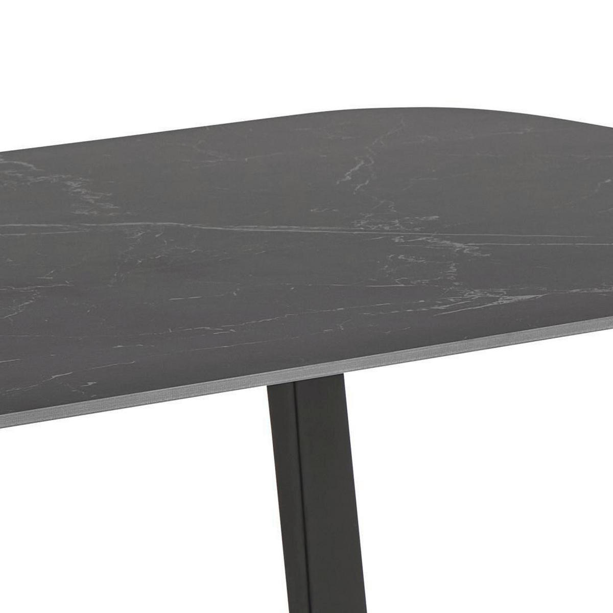 ESSTISCH 180/90/75 cm  Metall, Keramik rechteckig Schwarz  - Schwarz, Konventionell, Keramik/Metall (180/90/75cm) - MID.YOU