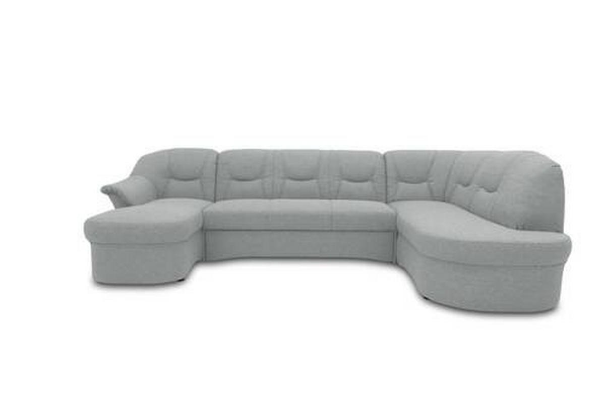 WOHNLANDSCHAFT Mintgrau Mikrofaser  - Mintgrau/Schwarz, KONVENTIONELL, Kunststoff/Textil (146/295/180cm) - MID.YOU