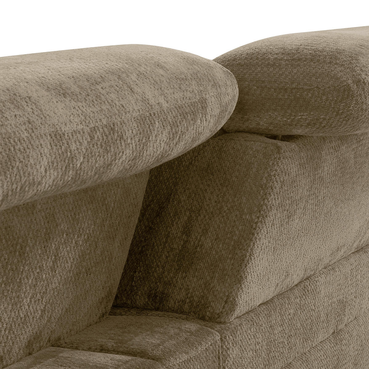 ECKSOFA  Webstoff Taupe  - Taupe/Schwarz, Design, Textil/Metall (195/268cm) - Livetastic