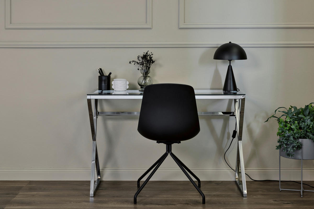 SCHREIBTISCH 110/50/72 cm  in Klar, Chromfarben  - Chromfarben/Klar, MODERN, Glas/Metall (110/50/72cm) - Livetastic