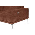 ECKSOFA Rotbraun Chenille Kopfteilverstellung, Sitztiefenverstellung  - Rotbraun/Schwarz, Design, Textil/Metall (243/307cm) - Xora