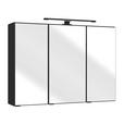 SPIEGELSCHRANK 90/64/20 cm  - Schwarz/Graphitfarben, Natur, Glas/Holzwerkstoff (90/64/20cm) - Xora