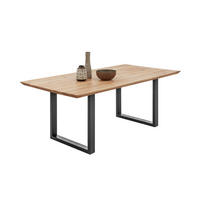 ESSTISCH      - Eichefarben/Schwarz, KONVENTIONELL, Holz/Metall (220/100/77cm) - Livetastic