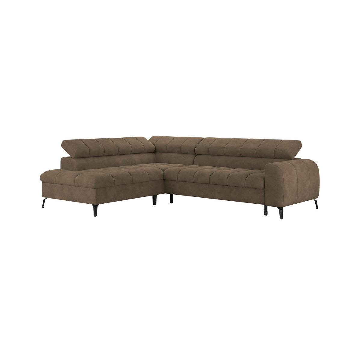 ECKSOFA Braun  - Schwarz/Braun, Trend, Kunststoff/Textil (203/261cm) - Livetastic