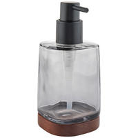 DÁVKOVAČ MÝDLA šedá, černá, barvy akácie - šedá/černá, Basics, dřevo/plast (7,5/15,6/7,5cm) - Homeware