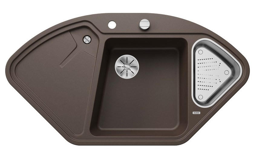 SPÜLE  - Braun, Basics, Stein (105,7/19,5/57,5cm) - Blanco