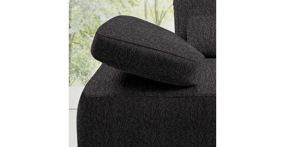 ECKSOFA in Flachgewebe Anthrazit  - Anthrazit/Schwarz, Natur, Holz/Textil (314/176cm) - Valnatura