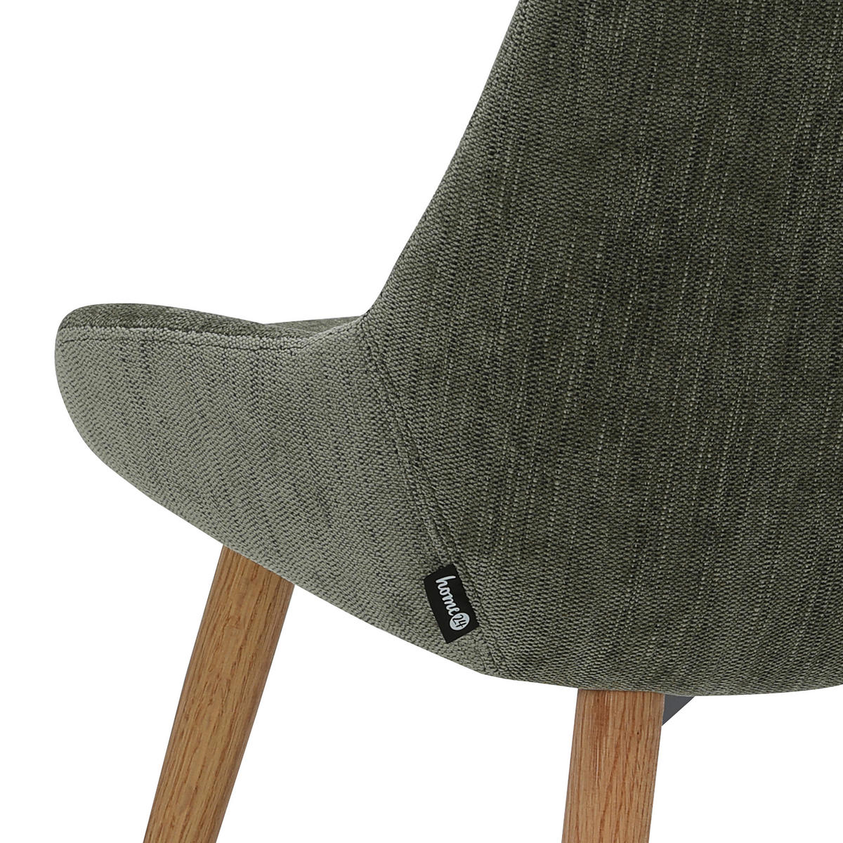 STUHL   Chenille  - Naturfarben/Grün, Modern, Holz/Textil (52/81/56,5cm) - home24