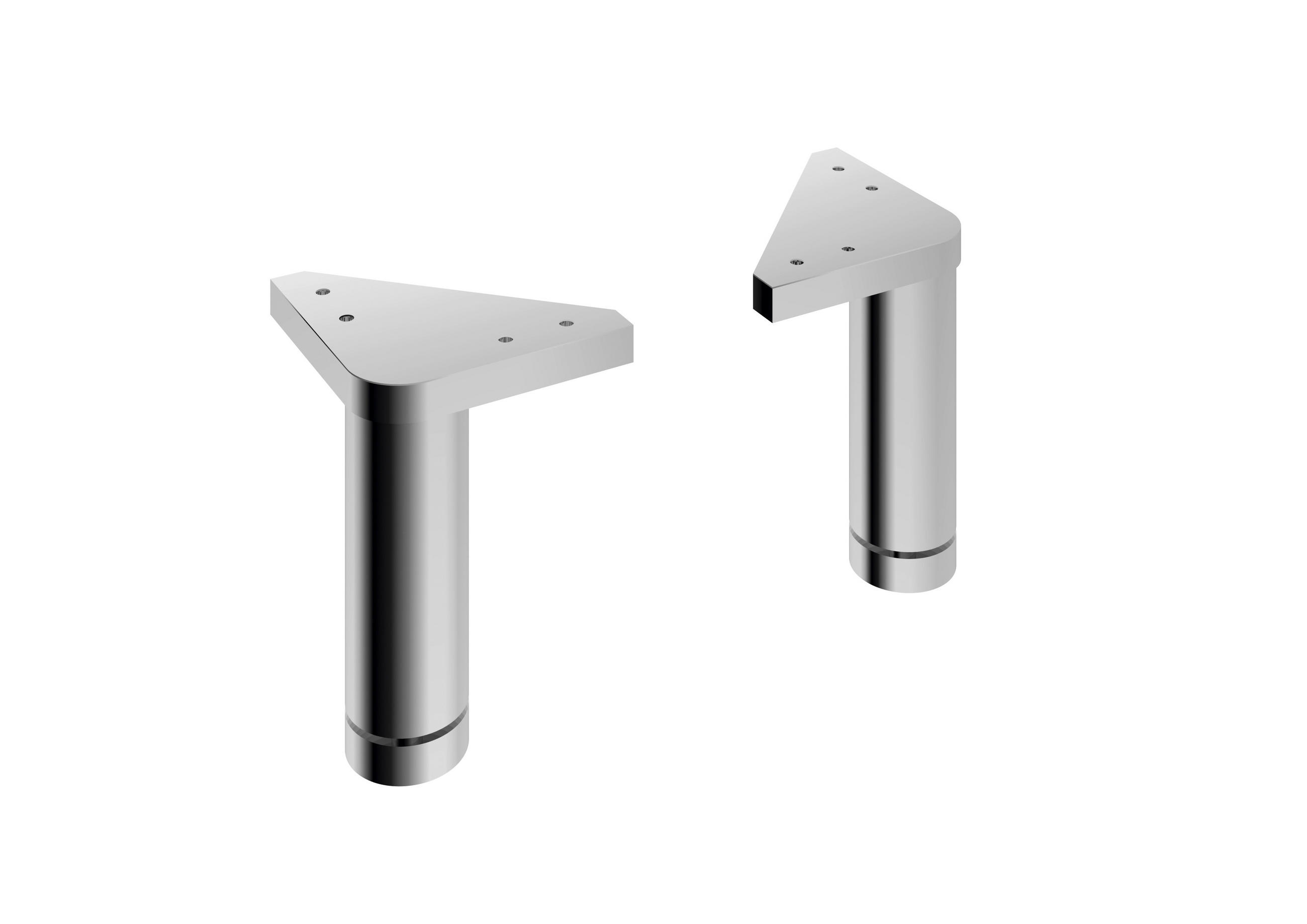 FUSSSET 14/10/12 cm   - Chromfarben, Modern, Kunststoff (14/10/12cm) - Xora