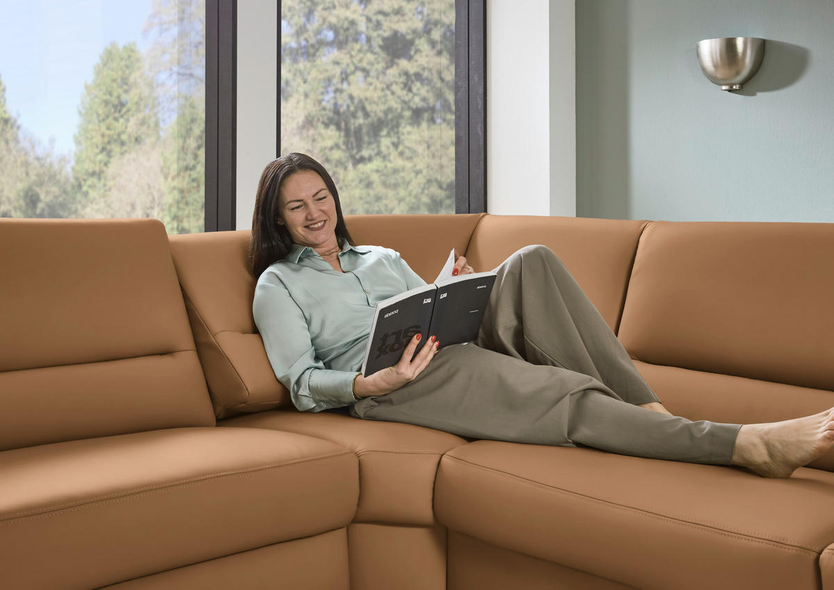 ECKSOFA  in Echtleder Hellbraun  249/290 cm  - Hellbraun/Schwarz, KONVENTIONELL, Leder/Metall (249/290cm) - Beldomo Premium