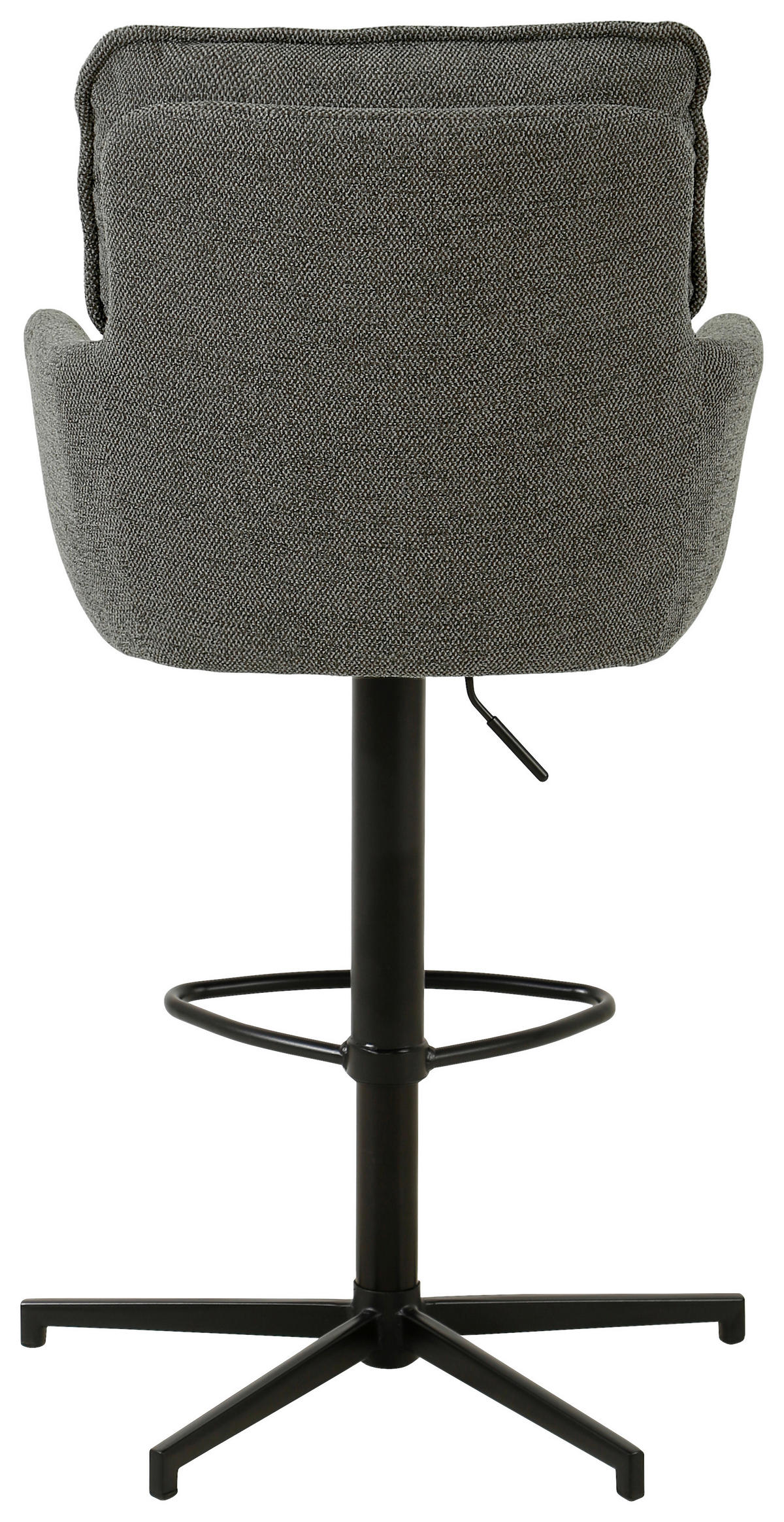 BARHOCKER Leinenoptik Grau, Schwarz Eisen Sitzfläche 360° drehbar, Stoffauswahl  - Taupe/Schwarz, Design, Textil/Metall (58/103-123/61cm) - Novel