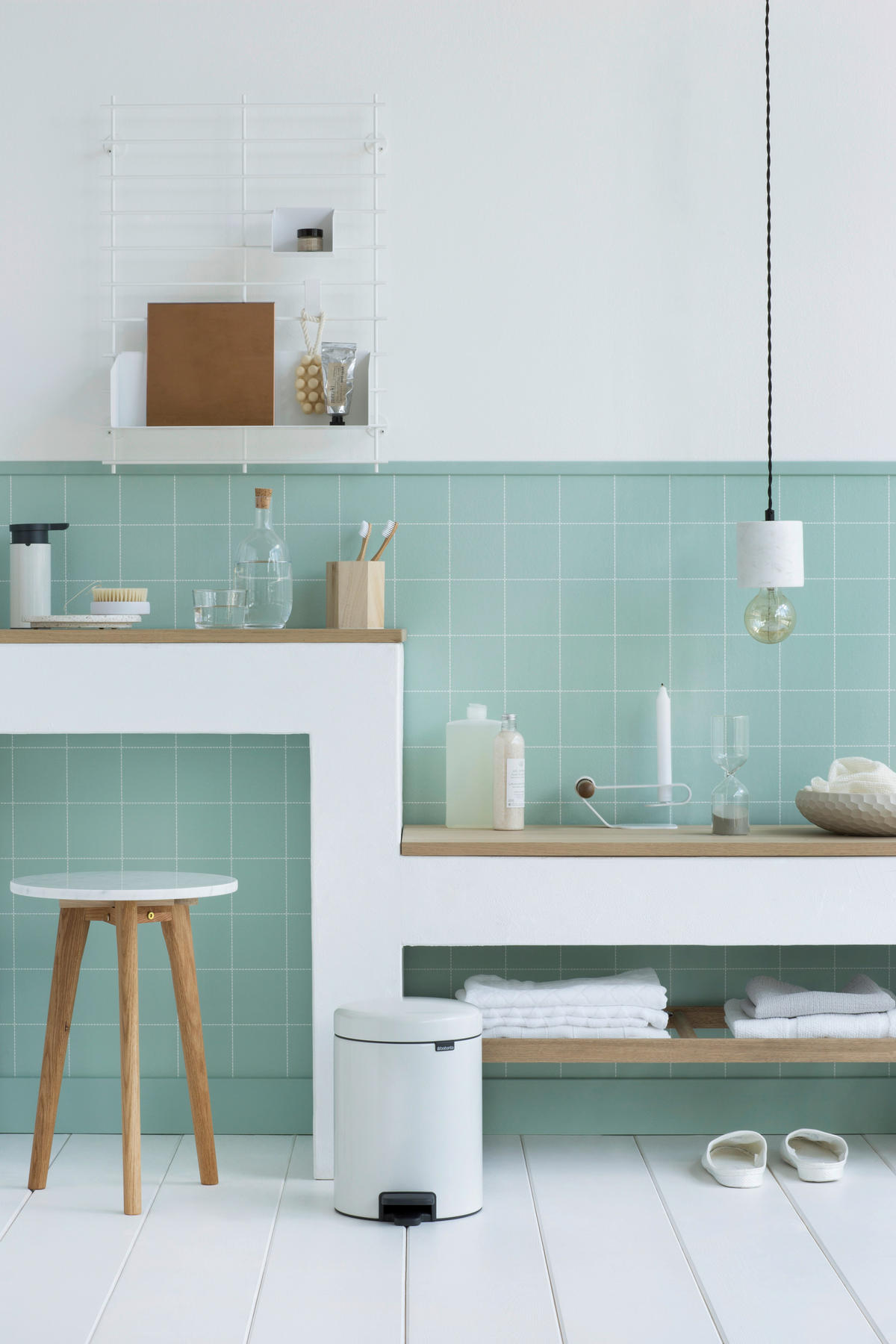 ODPADKOVÝ KOŠ  5 l - bílá, Design, kov/plast (20,5/29,1/27,2cm) - Brabantia
