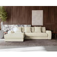 ECKSOFA in Cord Creme  182/302 cm  - Creme/Schwarz, MODERN, Kunststoff/Textil (182/302cm) - Carryhome