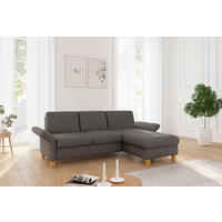 ECKSOFA ROCHELLE E Graphitfarben Flachgewebe  - Eichefarben/Graphitfarben, KONVENTIONELL, Holz/Textil (251/164cm) - Sit & More