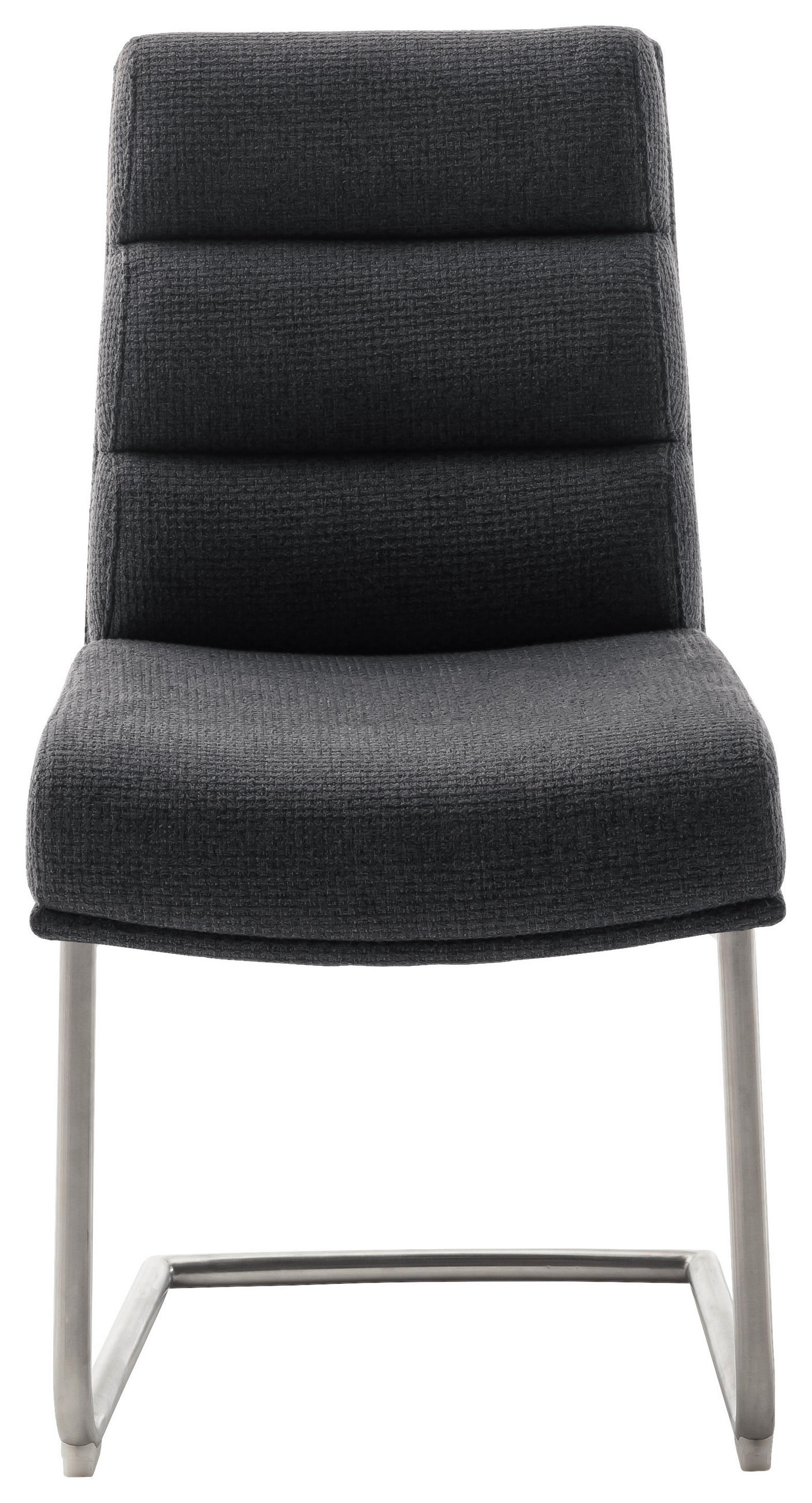 SCHWINGSTUHL in Edelstahl Webstoff - Edelstahlfarben/Anthrazit, Design, Textil/Metall (47/90/64cm) - Dieter Knoll
