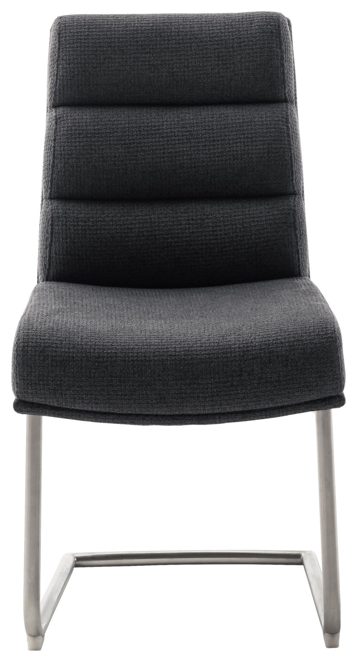 SCHWINGSTUHL  in Edelstahl Webstoff  - Edelstahlfarben/Anthrazit, Design, Textil/Metall (47/90/64cm) - Dieter Knoll