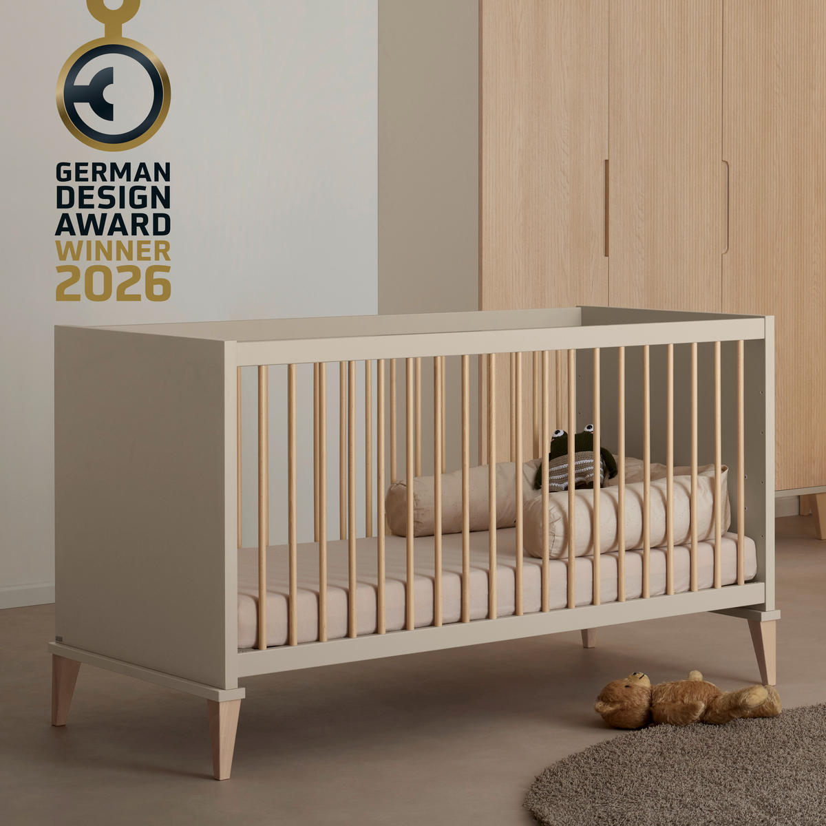 GITTERBETT Jonte  148/76/88 cm   - Beige, Basics, Holz/Holzwerkstoff (148/76/88cm) - Paidi