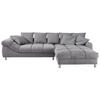 ECKSOFA in Webstoff Grau, Silberfarben  - Silberfarben/Grau, Design, Textil/Metall (337/228cm) - Carryhome
