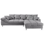 ECKSOFA in Webstoff Grau, Silberfarben  337/228 cm  - Silberfarben/Grau, Design, Textil/Metall (337/228cm) - Carryhome
