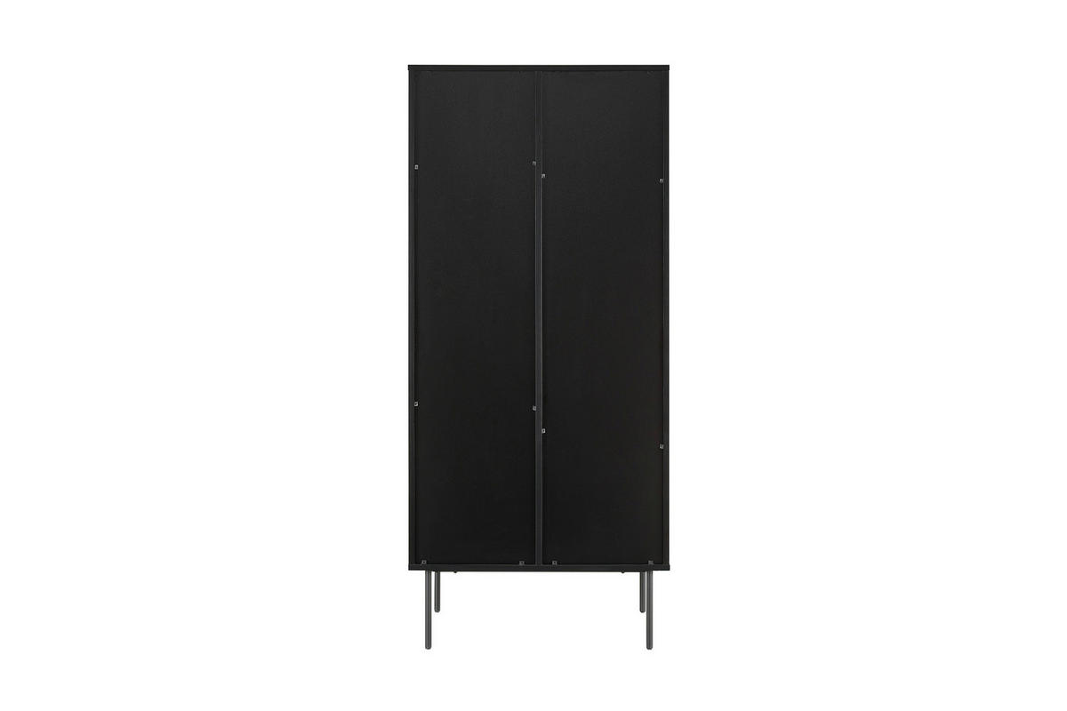 VITRINE  in furniert Eiche Schwarz, Eichefarben - Klar/Eichefarben, Design, Glas/Holz (79/179/43cm) - Livetastic