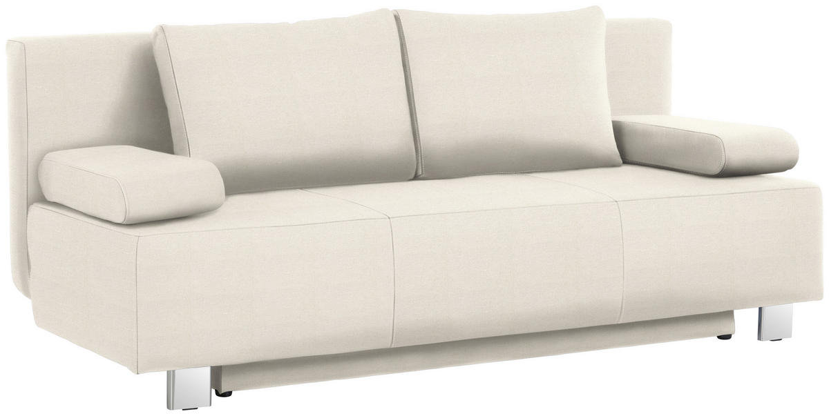 SCHLAFSOFA  mit Stoffauswahl, Rücken echt Naturfarben  - Chromfarben/Naturfarben, Design, Textil/Metall (197/88/89cm) - Livetastic