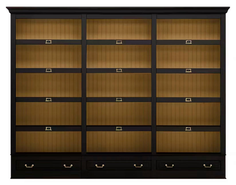 BÜCHERWAND Pinie massiv Schwarz  - Schwarz/Bronzefarben, LIFESTYLE, Holz/Metall (311/238,5/46,5cm) - Livetastic