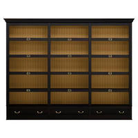 BÜCHERWAND Pinie massiv Schwarz  - Schwarz/Bronzefarben, LIFESTYLE, Holz/Metall (311/238,5/46,5cm) - Livetastic