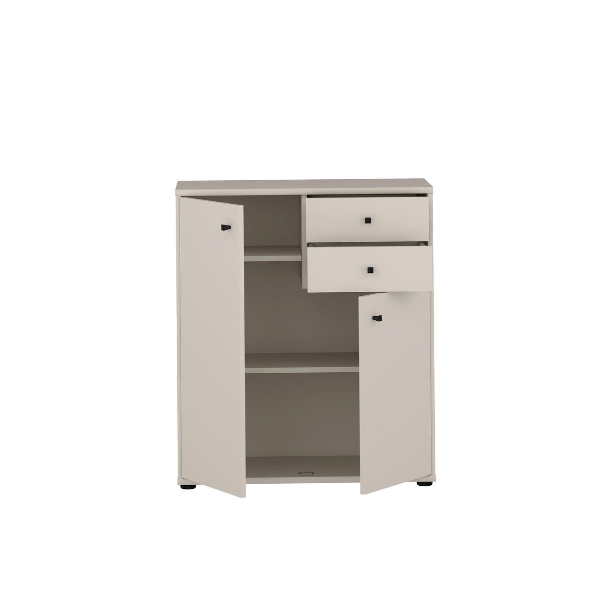 KOMMODE , 73,7/85,5/34,8 cm, 2 Schublade(n)  - Sandfarben/Schwarz, Design, Holzwerkstoff/Kunststoff (73,7/85,5/34,8cm)