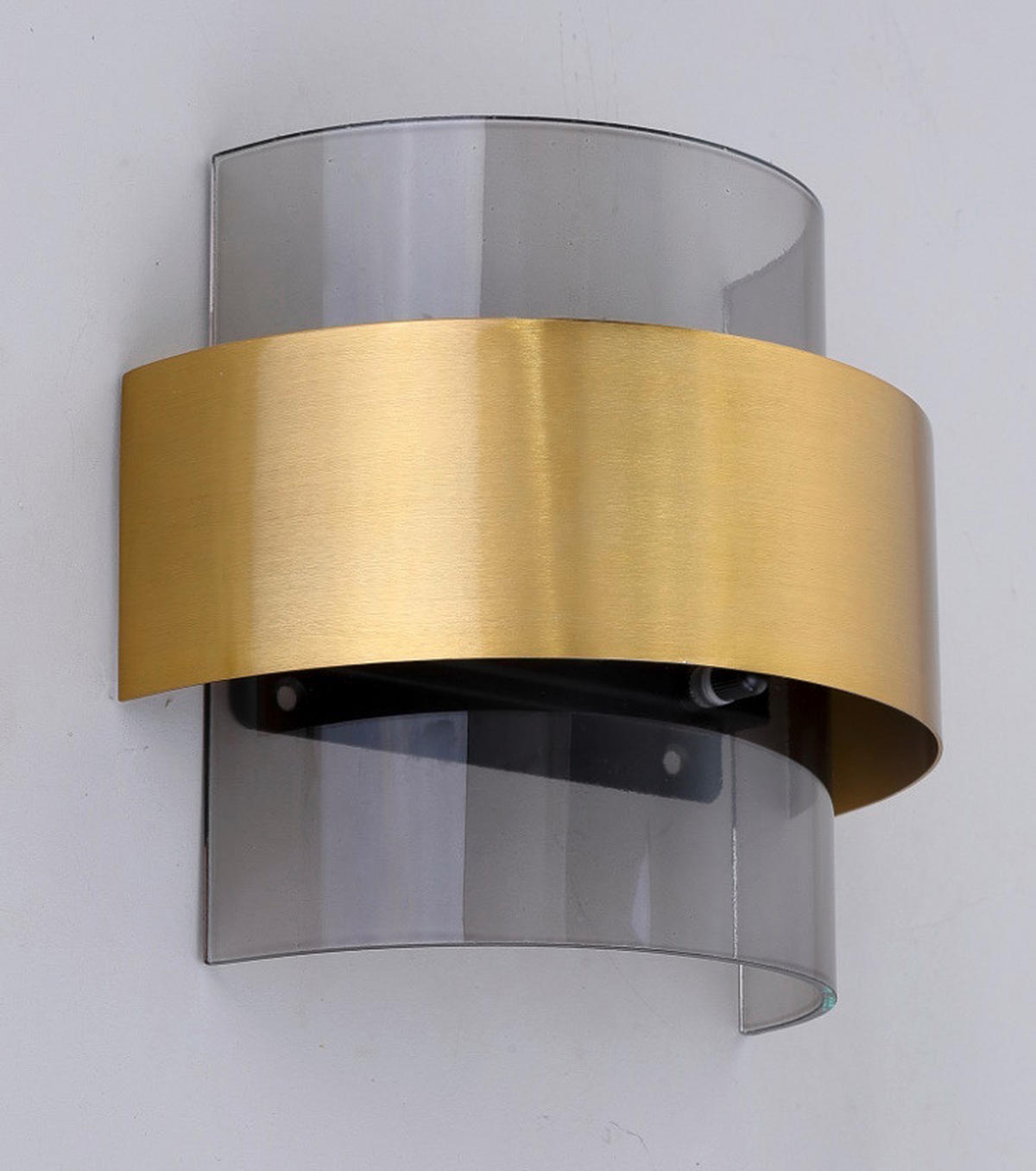 WANDLEUCHTE - Goldfarben/Grau, Design, Glas (18/18/9cm)
