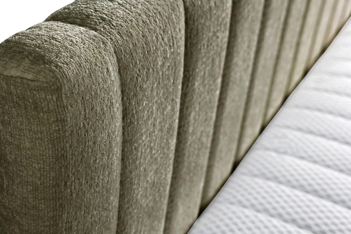 SCHLAFSOFA ROMA in Chenille, Jacquard Grün  - Schwarz/Grün, Design, Kunststoff/Textil (212/83/99cm) - MID.YOU