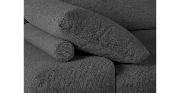 ECKSOFA Dunkelgrau Flachgewebe Rücken echt, Rückenkissen  - Dunkelgrau/Schwarz, KONVENTIONELL, Textil/Metall (310/240cm) - Carryhome
