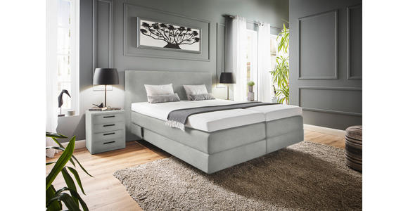 BOXSPRINGBETT 160/200 cm  in Hellgrau  - Hellgrau, KONVENTIONELL, Holz/Textil (160/200cm) - Dieter Knoll