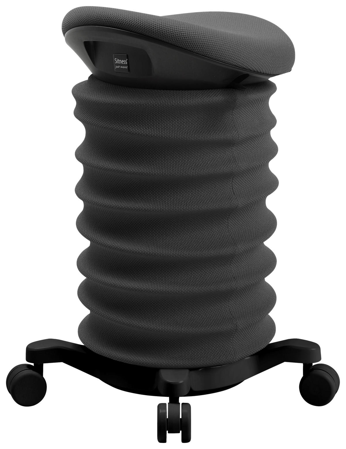 BÜROHOCKER Schwarz, Dunkelgrau  - Dunkelgrau/Schwarz, Design, Kunststoff/Textil (37,5/58-70/36cm) - Topstar
