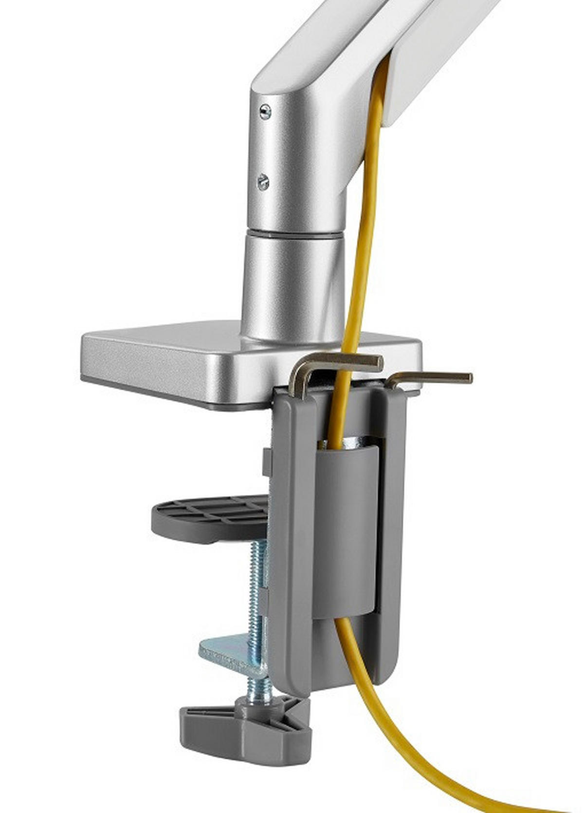 MONITOR-HALTERUNG Metall, Kunststoff Grau, Weiß  - Weiß/Grau, Design, Kunststoff/Metall (56/69,5/11,7cm) - Boxxx