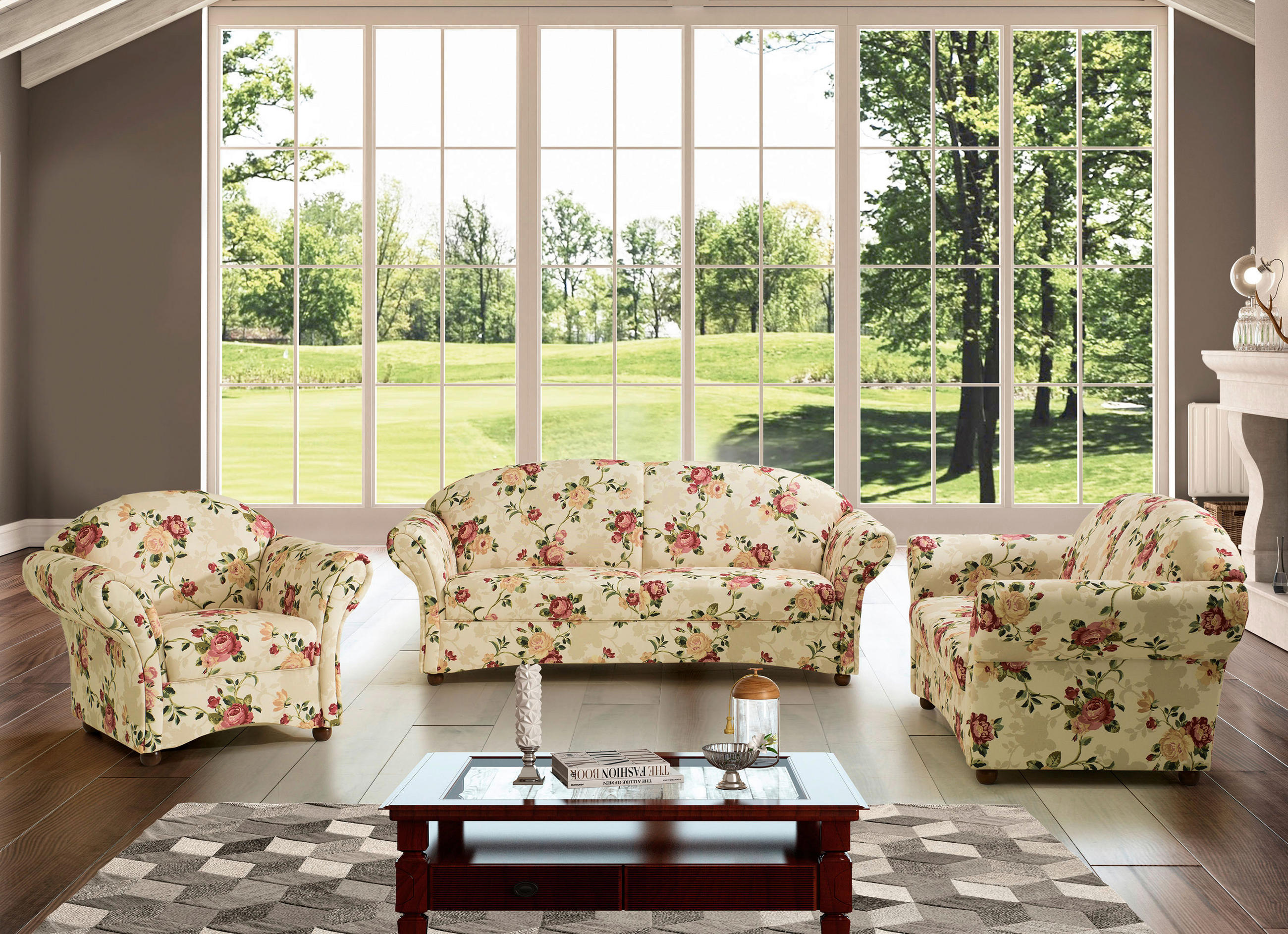 2-SITZER-SOFA Flachgewebe Gelb, Rot, Beige  - Gelb/Beige, Design, Holz/Textil (151/85/81cm) - Max Winzer