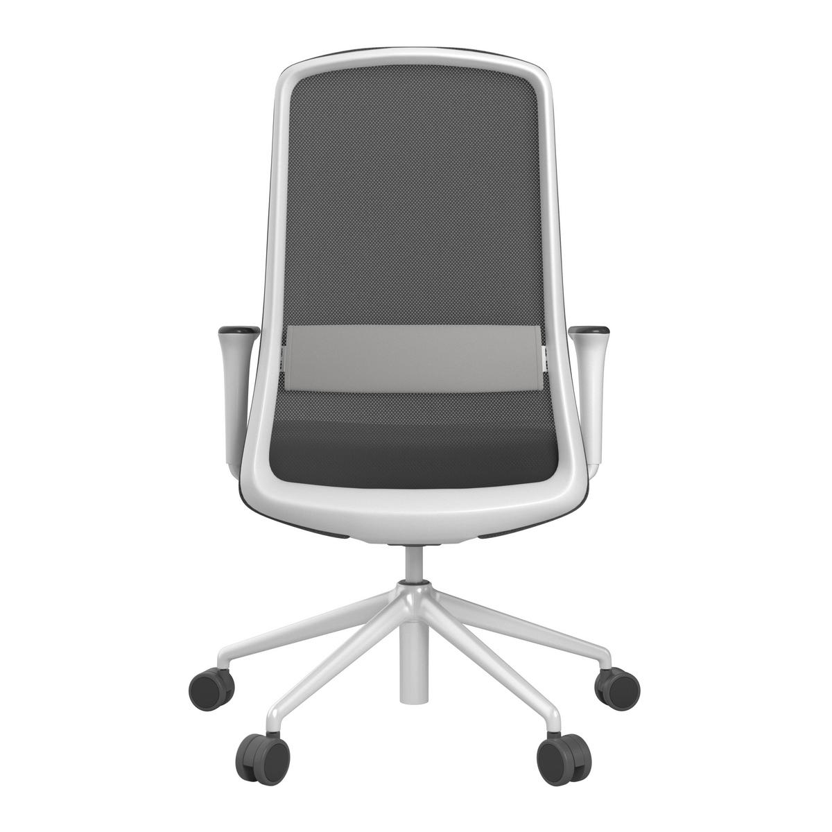 DREHSTUHL Lederlook Schwarz, Weiß, Hellgrau  - Hellgrau/Schwarz, MODERN, Kunststoff/Textil (70/103-115/70cm)