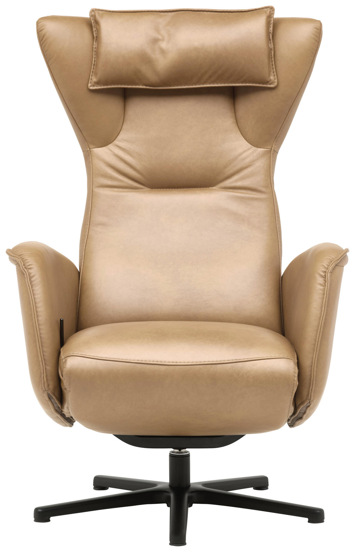 RELAXSESSEL Leder Honig  - Schwarz/Honig, Design, Leder/Metall (75/106/86cm) - Valdera